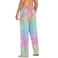 thumbnail image 6 of Men's Sleep Pants Lightweight Pjs Sleepwear Comfortable Lounge Pants Bottom Pants with Pocket Pastel Rainbow Tie-dye, 6 of 7