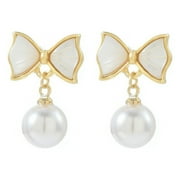 AIDAIL 14K Gold Plated Freshwater Cultured Pearl Stud Earrings | Pearl Earrings for Girl&Women