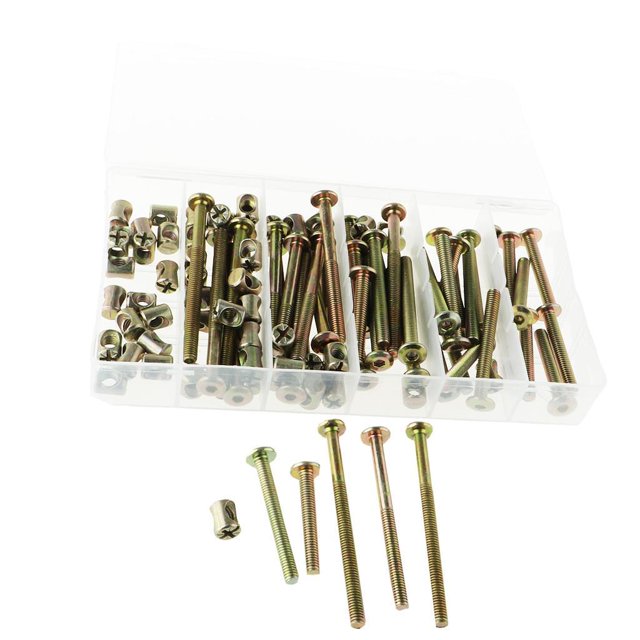 koolsoo 100pcs/Set M6 Barrel Bolt Nuts Including M6 x 40 / M6 x 50 / M6 x 60 / M6 x