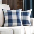 thumbnail image 1 of HTOOQ Pack of 2 Classic Retro Checkers Plaids Polyester Linen Soft Solid Dark Blue and White Decorative Throw Pillow Covers Home Decor Design Cushion Case for Sofa Bedroom Car 22 x 22 Inch 55 x 55 cm, 1 of 6