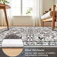 thumbnail image 7 of Ultrug Floral Area Rug Soft Non Slip Vintage Rugs for Living Room Bedroom Home Deocr Flower Carpet,6'x9',Black, 7 of 7