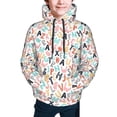 thumbnail image 2 of Bingfone Scandinavian Alphabet1 Pattern Youth Classic Hoodies Soft Hooded Pullover Sweatshirts for Girls and Boys, 2 of 6