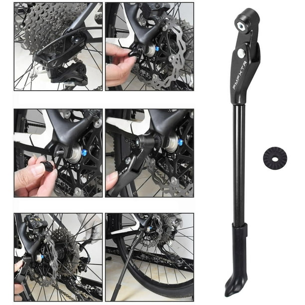 koolsoo Adjustable Bike Kickstand Side Rear Kick BMX Side Parts Fit 26 29 Wheel Mountain Kick Stand Road black