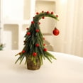thumbnail image 5 of YOHAVEN Mini Crooked Christmas Tree, 12" Artificial Potted Xmas Tree Holiday Tabletop Decoration for Home Office Living Room Fireplace Festive Decor, 5 of 6