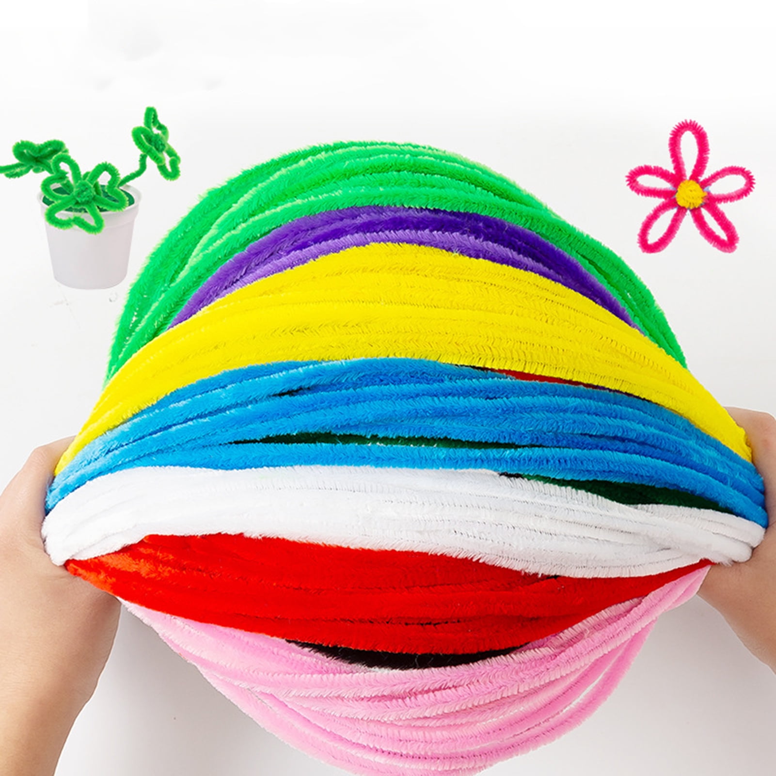 YIFAEUX 200Pcs Colorful Plush Pipe Cleaners Craft Kit Flexible & Bendable Wire Chenille Stems DIY Craft Decoration Making Kit Art Project Craft Projects Supplies for Kids Girls Beginner