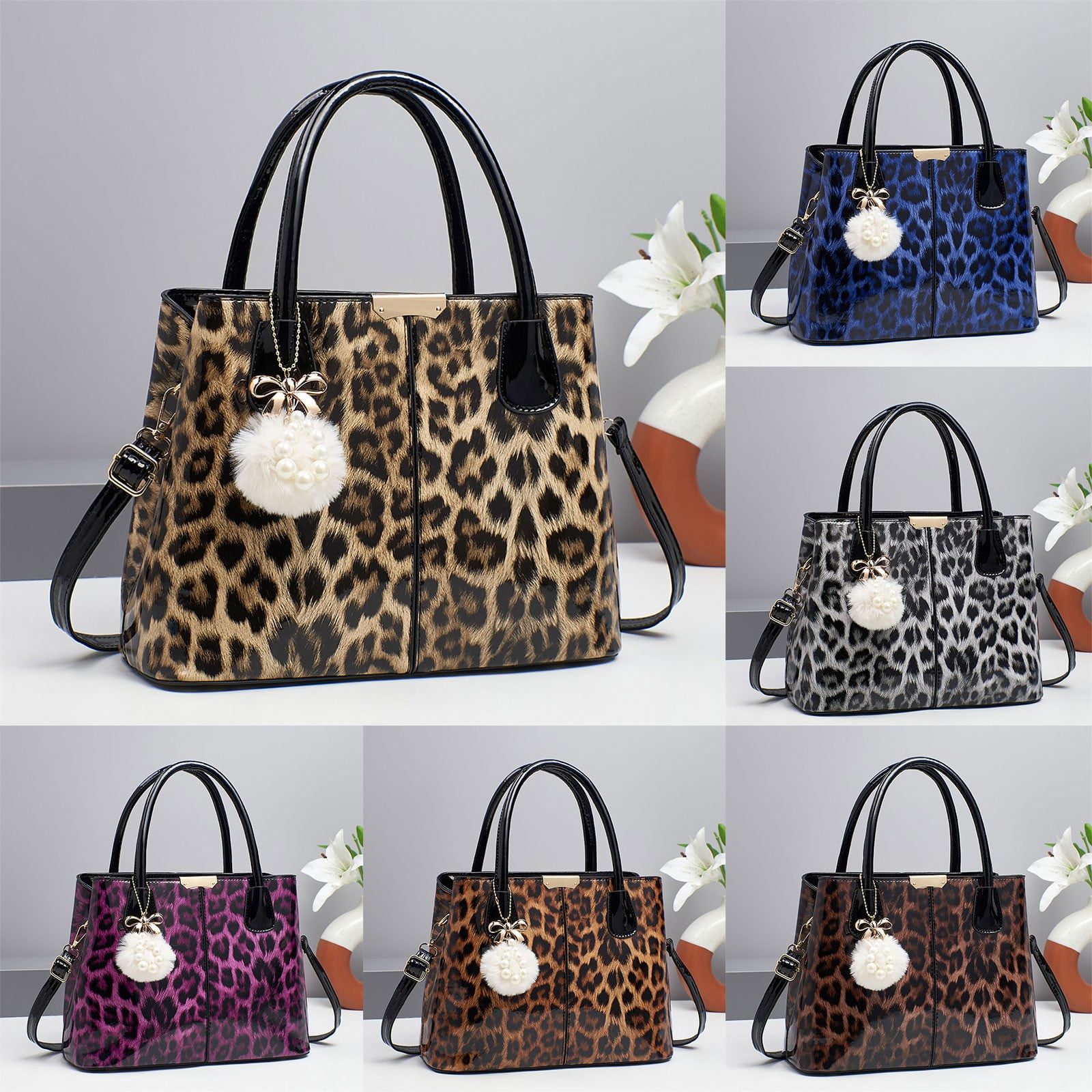 Modisza Purses and Handbags for Women Top Handle Satchel Leopard Print Casual Travel Shoulder Bags