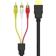HDMI to RCA Cable, 1080P HDMI Male to 3 rca Video Audio AV Connector Adapter Cable Cord One-Way Transmission from HDMI to RCA for TV 1080P