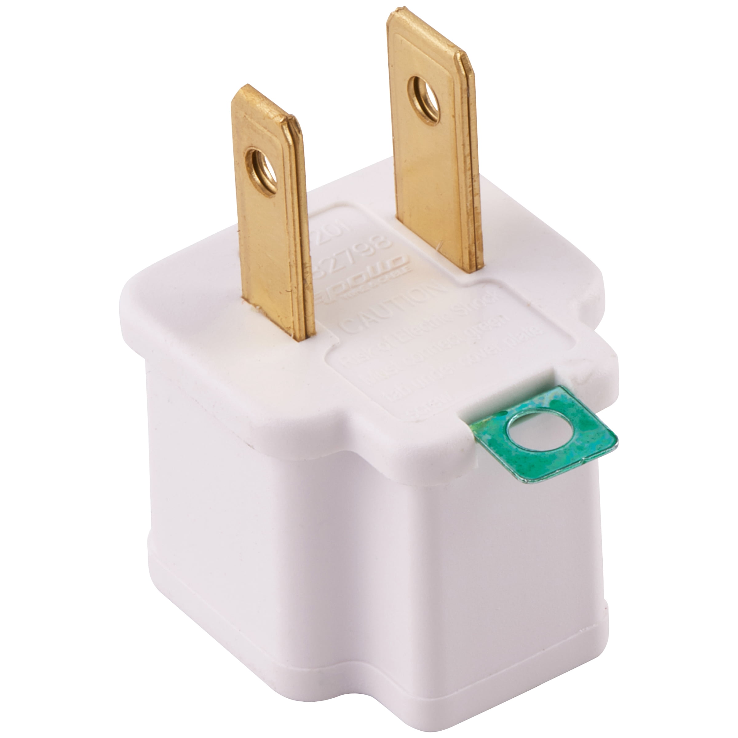 Hyper Tough 3-Pack Polarized Plug to Grounded White Indoor Adapter