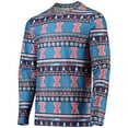 thumbnail image 2 of Men's Concepts Sport Blue Illinois Fighting Illini Ugly Sweater Long Sleeve Top and Pants Sleep Set, 2 of 5
