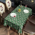 thumbnail image 2 of Green Christmas Snowman Pattern Rectangle Tablecloth 60"x120",Waterproof Polyester Rectangle Table Cloth, Wipeable Spillproof Polyester Tablecloth for Dining, Camping, Indoor and Outdoor, 2 of 6