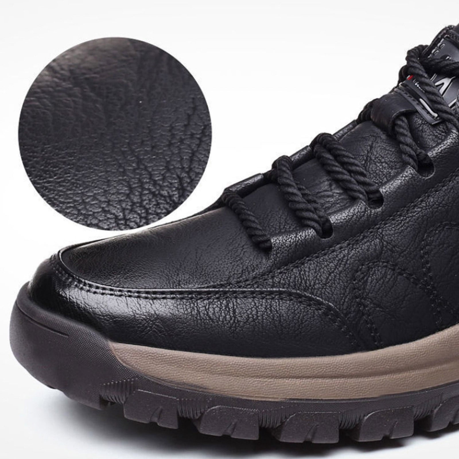 IUJSOY Waterproof Shoes for Men Lightweight Hiking Shoes Leather Outdoor Casual Walking Shoes