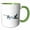 Green/White, variant on 3drose, Trumpeter Swans in Flight on White Background, Marion Co., Illinois, 11oz Two-tone Green Mug