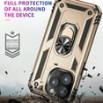thumbnail image 6 of Feishell Hybrid Armor Phone Case for Apple iPhone 16 Plus,Military Grade Shockproof 360 Rotatable Metal Ring Holder Kickstand Support Magnetic Car Mount Dual Layer Protective Phone Cover,Gold, 6 of 8