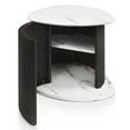 thumbnail image 5 of Furniture of America Talo Fluted Pedestal Triangle Storage End Table, Marble White and Black, 5 of 21
