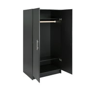 Prepac Elite Armoire Armoir Wardrobe Closet - Black 32W x 35H x 20D Cabinet for Functional Clothes Storage with Hanging Rail - BEW-3264