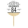 84th Birthday / Anniversary Novelty Burlap Cupcake Decoration Picks -12pack