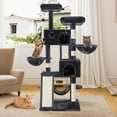 thumbnail image 2 of Einfach 65.7" Large Cat Tree and Tower for Cats, Condo House with Hammock, 2 Scratching Boards & 5 Scratching Posts, Dark Blue, 2 of 10