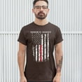 thumbnail image 3 of Tee Hunt Honor & Respect Thin Line T-Shirt Firefighter American Flag Men's Tee, Brown, 4X-Large, 3 of 5