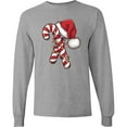 thumbnail image 3 of Inktastic Red and White Candy Cane Santa Christmas Funny Xmas Lights Long Sleeve T-Shirt, 3 of 5