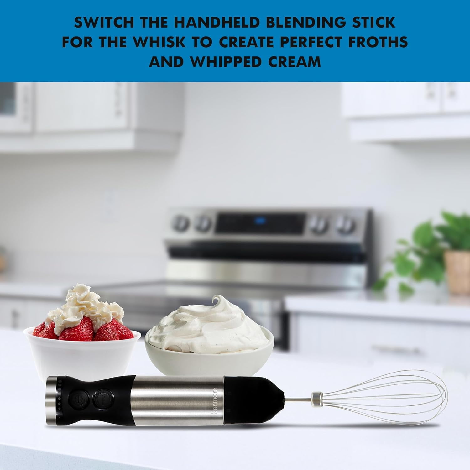 Immersion Blender - Handheld Stick Mixer with Stainless Steel Shaft, Variable Speed for Smoothies and Baby Food
