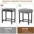 thumbnail image 5 of Rectangle Stretch Counter Height Barstool Slipcovers Rectangular Vanity Stool Cover Kitchen Counter Saddle Seat Cover 2PC Light Gray, 5 of 12