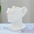 thumbnail image 3 of Maceta con cabeza de cerámica blanca, maceta suculenta, maceta decorativa pequeña para cactus con orificio de drenaje, detalles de decoración del hogar para estantes, 3 of 5