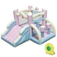 thumbnail image 1 of Costway Maison Rebondissante Pastel Macron avec Glissoire Panier de Basket Boxe Souffleur 480W Inclus, 1 of 8