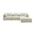 thumbnail image 6 of Hangover Cream Performance Linen 4-Piece Modular Sectional, 6 of 7