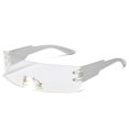 thumbnail image 1 of Gafas de sol sin montura para hombre y mujer, lentes de sol de espejo con gradiente Y2k Cyberpunk, UV400, para ciclismo y conducción al aire libre Fivean unisex, 1 of 2