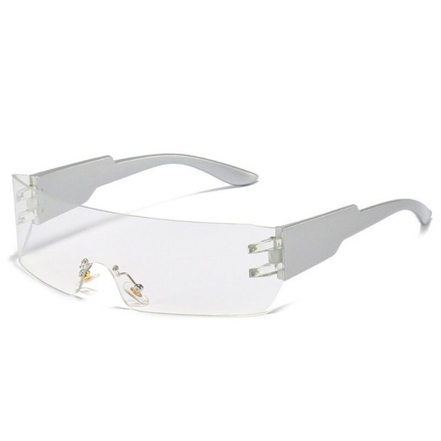 Gafas de sol sin montura para hombre y mujer, lentes de sol de espejo con gradiente Y2k Cyberpunk, UV400, para ciclismo y conducción al aire libre Fivean unisex
