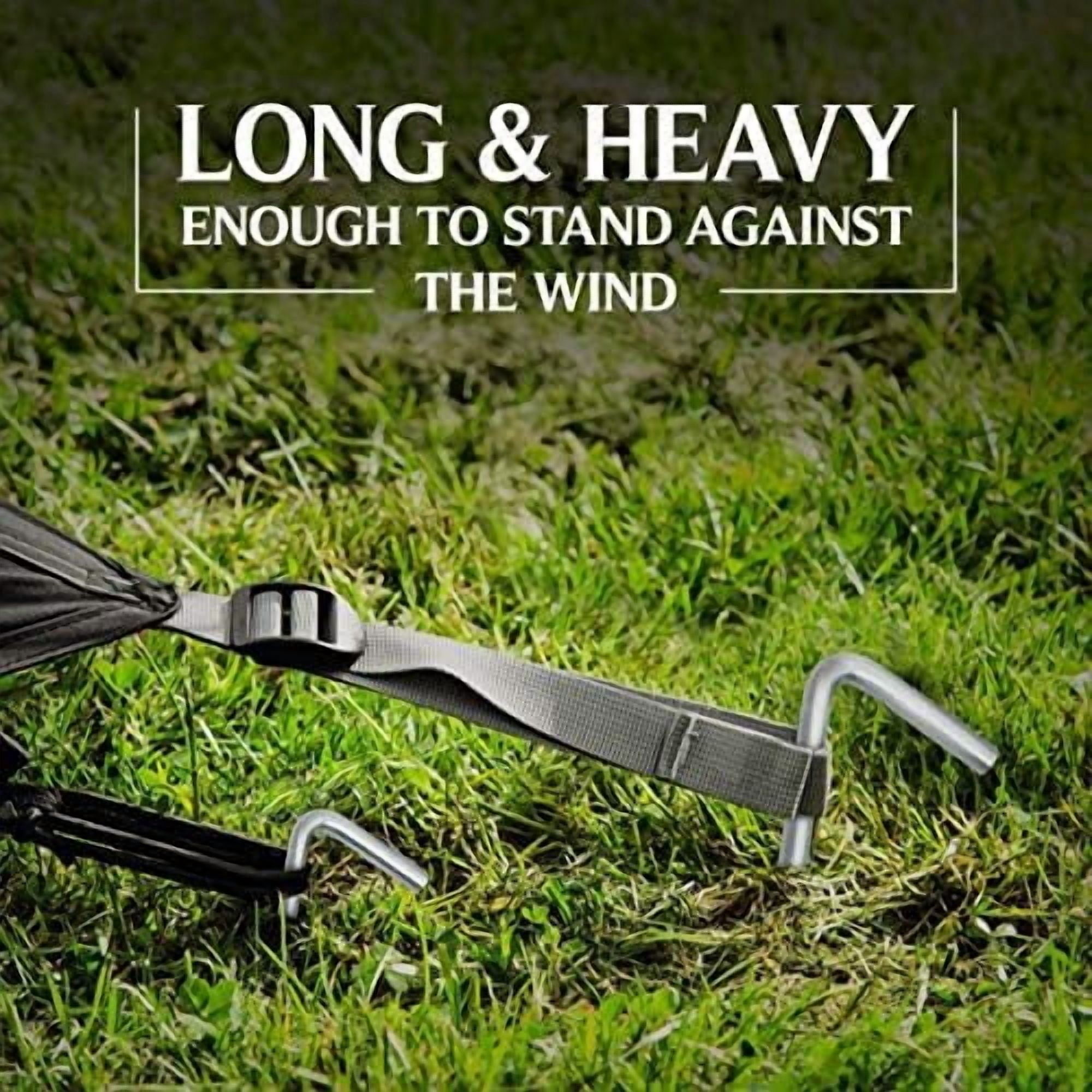 60 Pack Tent Stakes for Outdoor Camping Heavy Duty Metal, Galvanized Rust-Free Yard Stakes, 60 Garden Edging Fence Hooks, Garden Stakes for Gardening & Canopies, Tent Pegs - by Ram-Pro