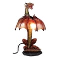 thumbnail image 4 of Altar Drake Dragon Rouge Ember Construction Feu avec Ses Ailes Lampe de Table Statue, 4 of 5