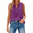 thumbnail image 4 of Cotton Linen Tank Tops for Women Button Down Sleeveless Shirt Gauze Breathable Blouses, S, 4 of 6