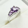 thumbnail image 2 of 6mm*8mm Purple AAA Cz Wedding Bands Women's 925 Silver Engagement Ring Size 6-10, 2 of 5