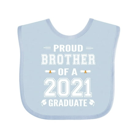 

Inktastic Class of 2021 Proud Brother of a Graduate Gift Baby Boy Bib