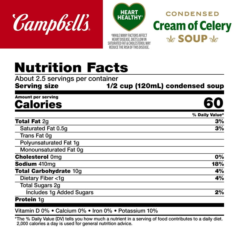Campbell s Condensed Heart Healthy Cream of Celery Soup 10.5 oz Can