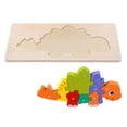 thumbnail image 2 of Rompecabezas de madera para niños, rompecabezas de dinosaurios de madera en 3D, juguetes Montessori, rompecabezas de números. Estegosaurio, 2 of 9
