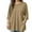 Khaki, variant on Horkkom 3/4 Length Sleeve Womens Tops Plus Size Crew Neck Solid Color Tunic Tops Casual Loose Comfy Blouses with Pockets L