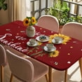thumbnail image 3 of Red Sunshine Sunflower Table Cloths for 3 Foot Rectangle Tables, Pastoral Bees Farmhouse Floral Patio Waterproof Elastic Fitted Tablecloths, Washable Rectangular Table Cover for Camping, 3 of 8