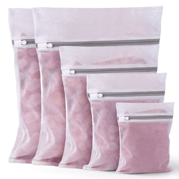MADIKA 5 Pcs Mesh Laundry Bags, Reusable Durable Washing Machine Protection for Delicates, 5 Sizes
