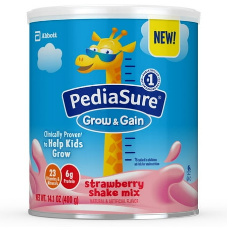 PediaSure Grow & Gain Non-GMO Shake Mix Strawberry Powder - 14.1oz
