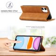 thumbnail image 4 of Compatible with iPhone 11 Wallet Case, PU Leather Flip Folio Case with Card Holders RFID Blocking Kickstand [Shockproof TPU Inner Shell] Phone Cover For iPhone 11, Brown, 4 of 11
