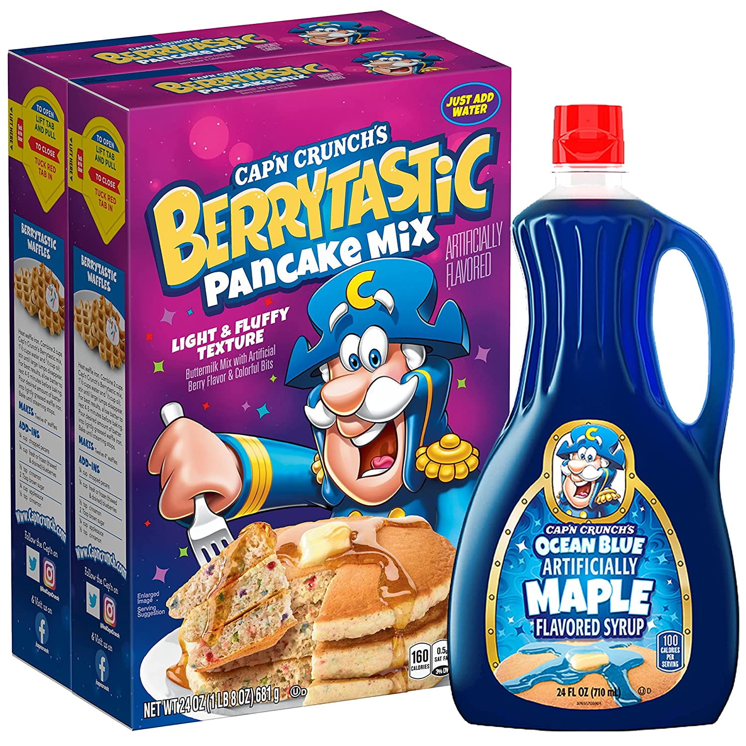 Cap'N Crunch Berrytastic Complete Pancake Mix & Ocean Blue Syrup