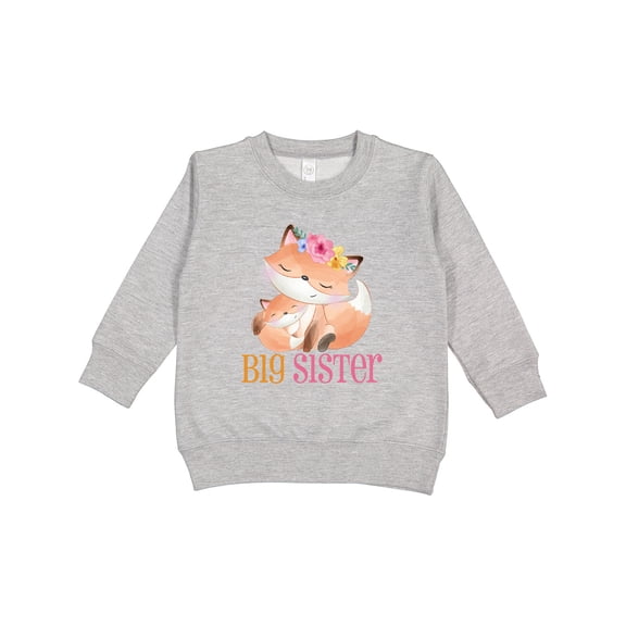 Inktastic Floral Fox Big Sister Toddler Sweatshirt