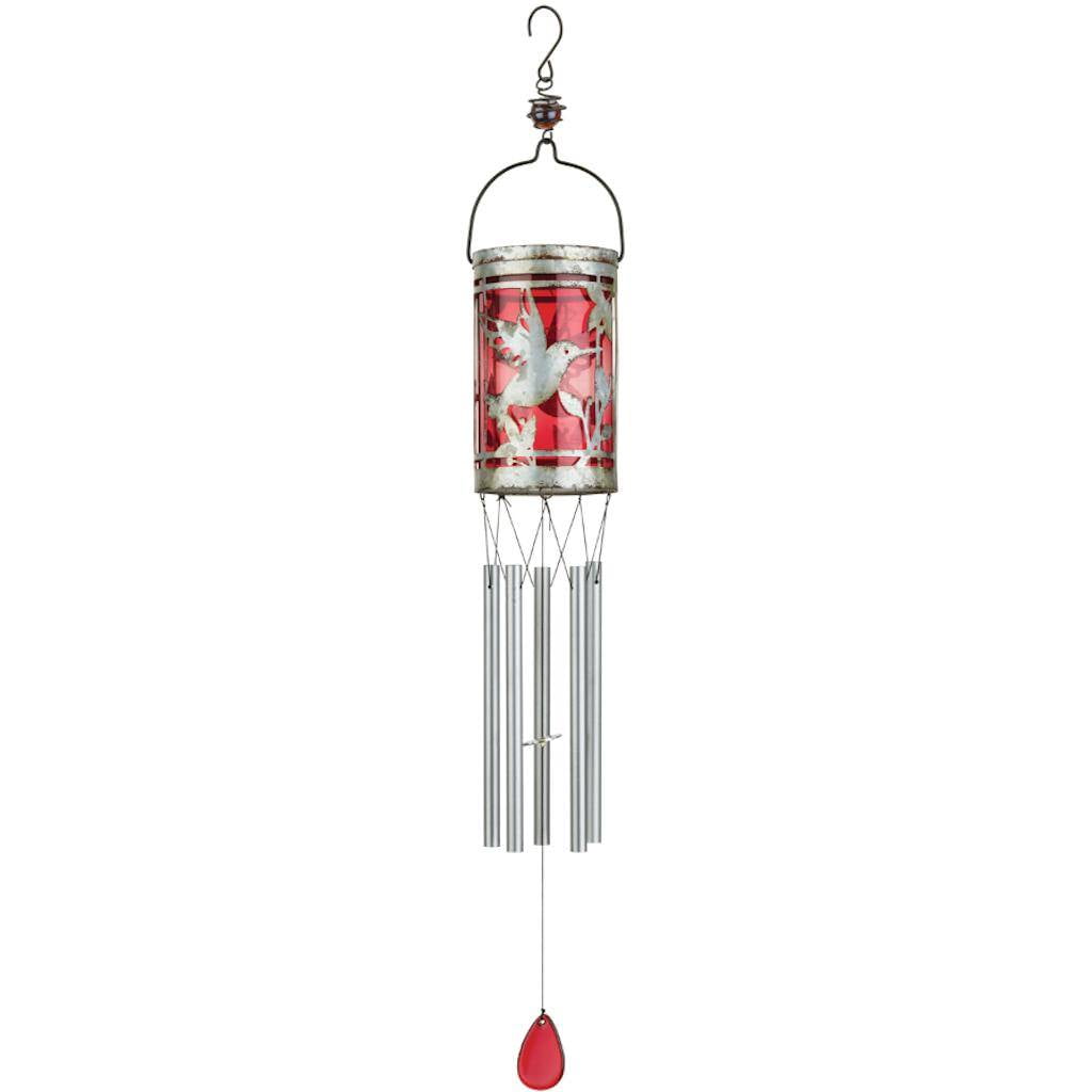 Regal Art and Gift 12126 Hummingbird Red Solar Wind Chime Lawn