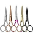 thumbnail image 2 of Stainless steel small embroidered thread scissors beauty scissors makeup tools home eyebrow scissors nose hair scissors beard scissors-Color titanium-roundhead, 2 of 6