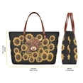 thumbnail image 5 of ZUXONGSY Highland Cow Sunflower Print Top Handle Bag with Casual Makeup Bag Purse for Women PU Leather Top Handle Satchel Set with Practicality Makeup Pouch Slim Wallet for Shopping Work, 5 of 5