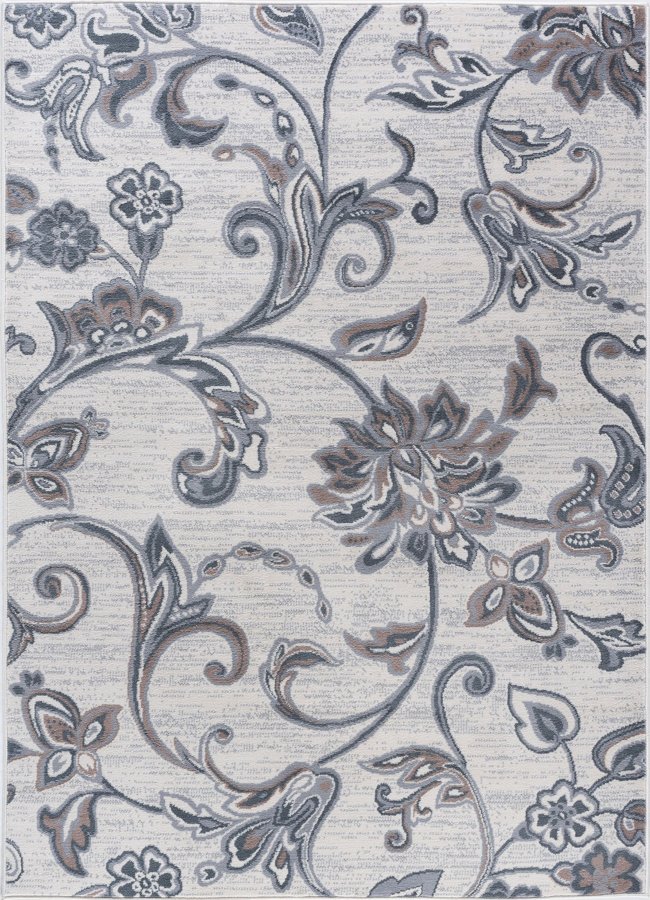 Madison Transitional 9' x 12' Cream and Gray Polypropylene Indoor Area Rug