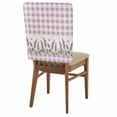 thumbnail image 2 of Purple Lavender Dining Chair Back Cover Only, Watercolor Spring Floral Butterfly Rustic Purple Plaid Set of 6 Chair Back Covers, Removable Washable for Dining Room, Banquet & Holiday Decoration, 2 of 9