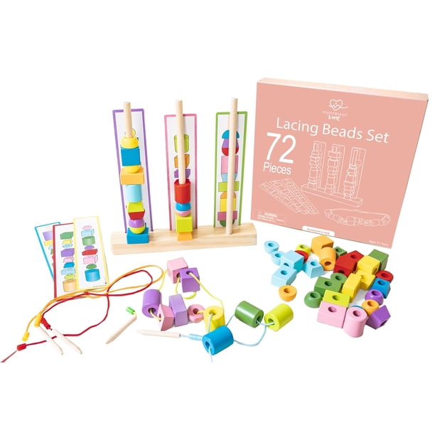 Kit para enhebrar cuentas Montessori & Me Stringing Beads para niños de 3 a 5 años